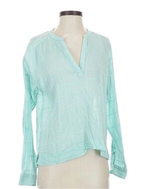 Carve Designs Women's Aqua Split-Neck Textured Tunic